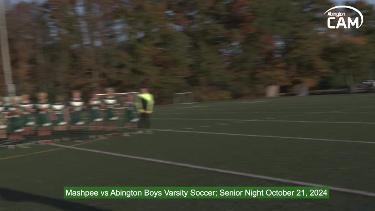 Mashpee Falcons vs Abington Boys Varsity Soccer Senior Night; Oct. 21, 2024