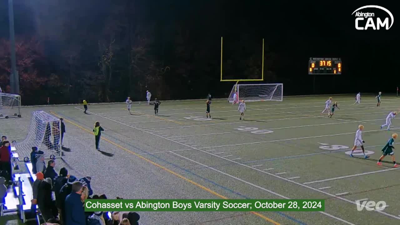 Cohasset Skippers vs Abington Boys Varsity Soccer; Oct. 28, 2024