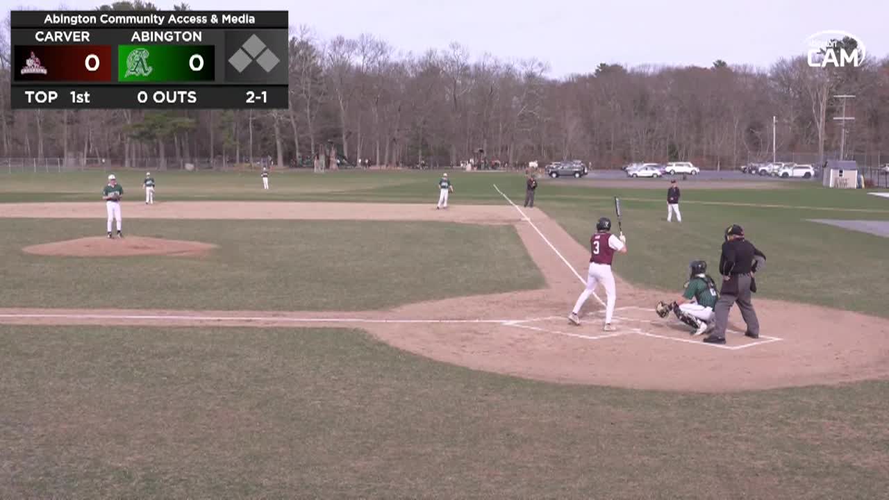 Carver Crusaders vs Abington Boys Varsity Baseball; April 4, 2025