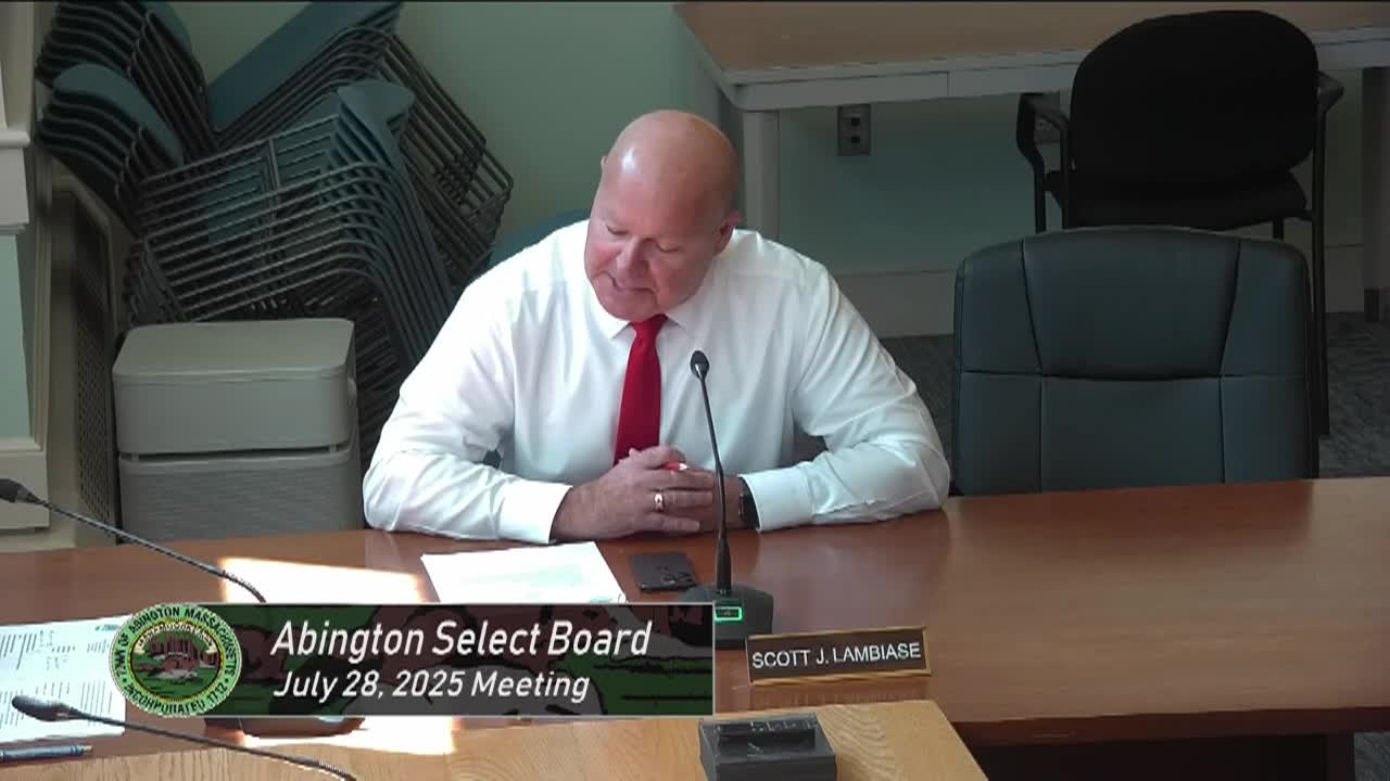 Abington Select Board; Jul. 28, 2025p