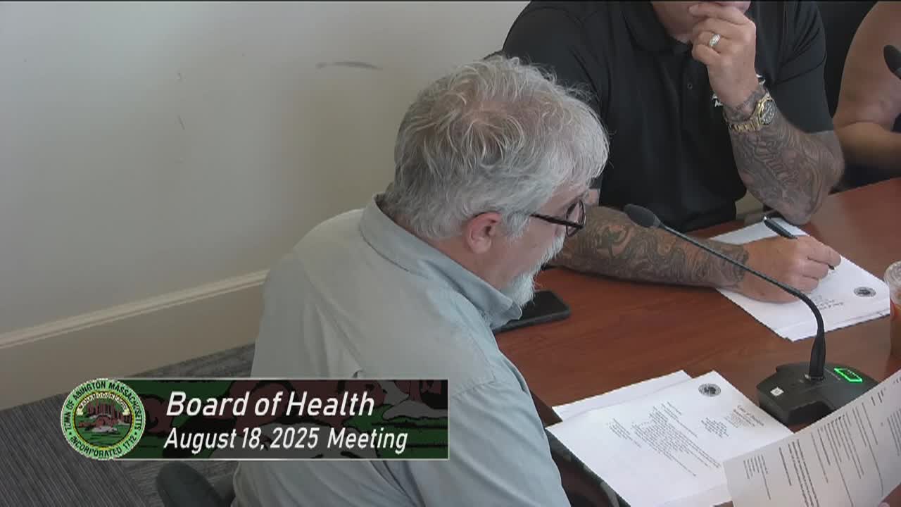 Board of Health; Aug. 18,  2025