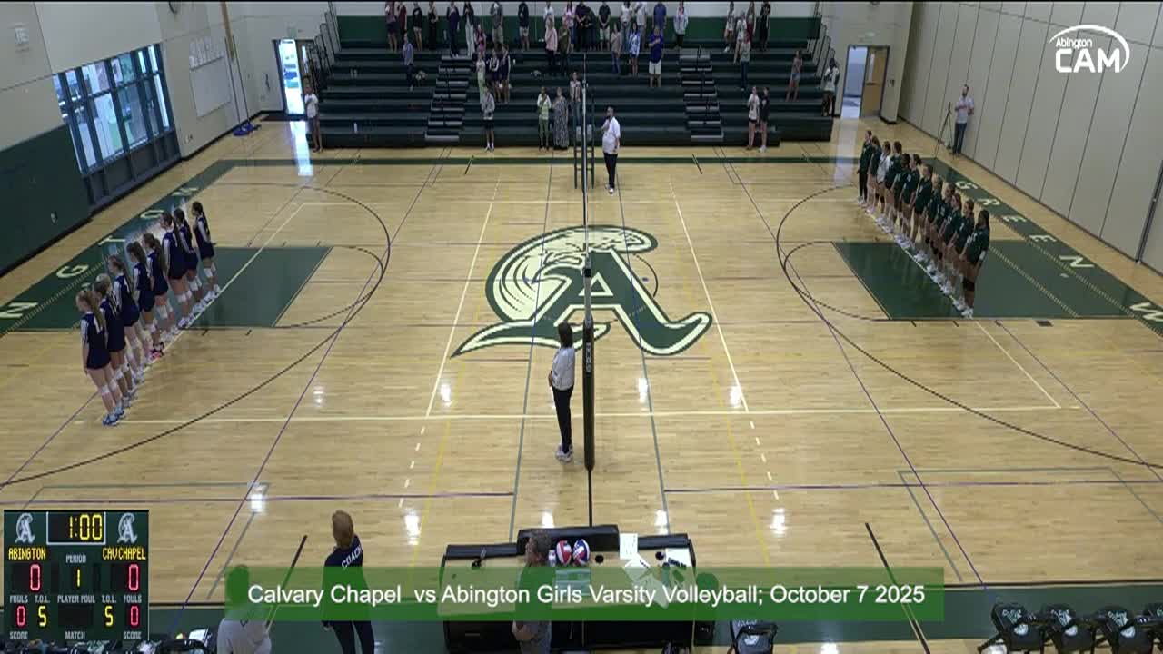 Calvary Chapel Cougars vs Abington Girls Varsity Volleyball; Oct. 7, 2025