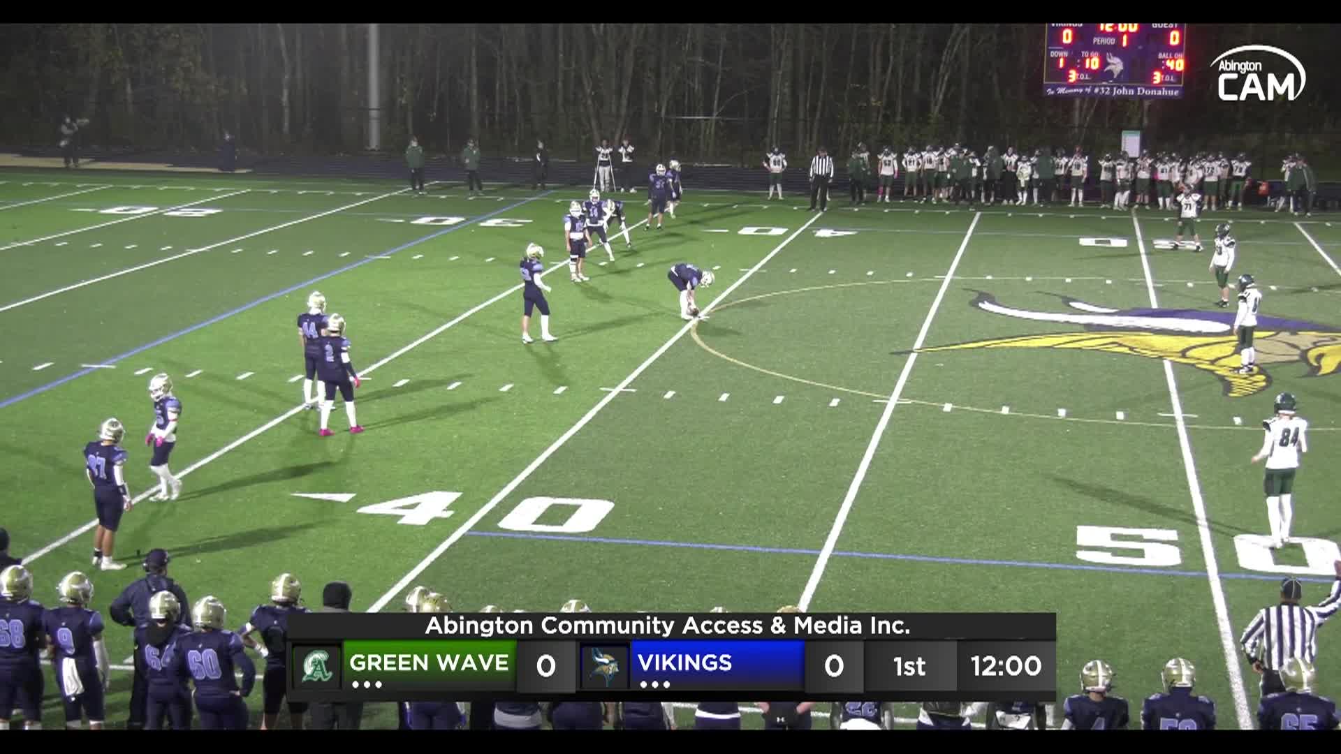 Abington vs East Bridgewater Vikings Boys Varsity Football; Oct. 30, 2025
