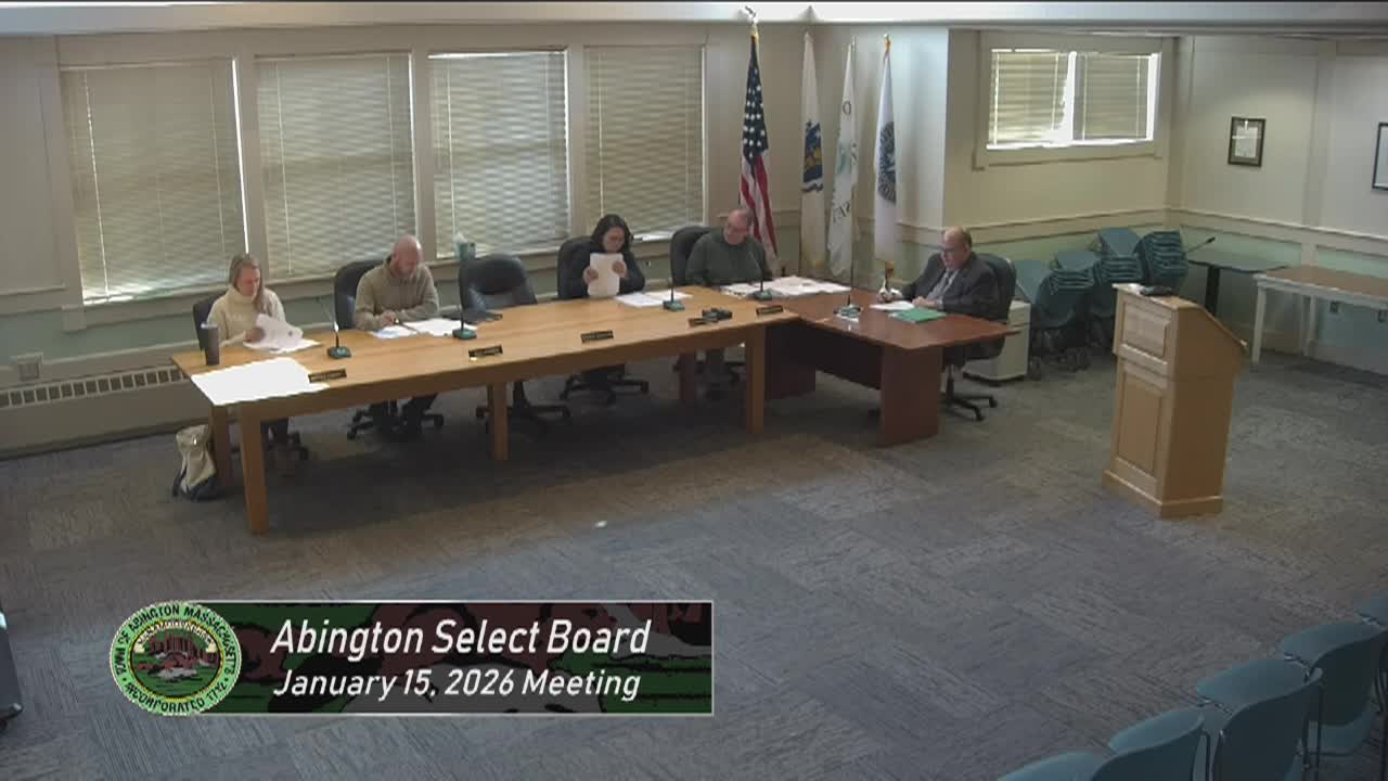Abington Select Board; Jan. 15, 2026