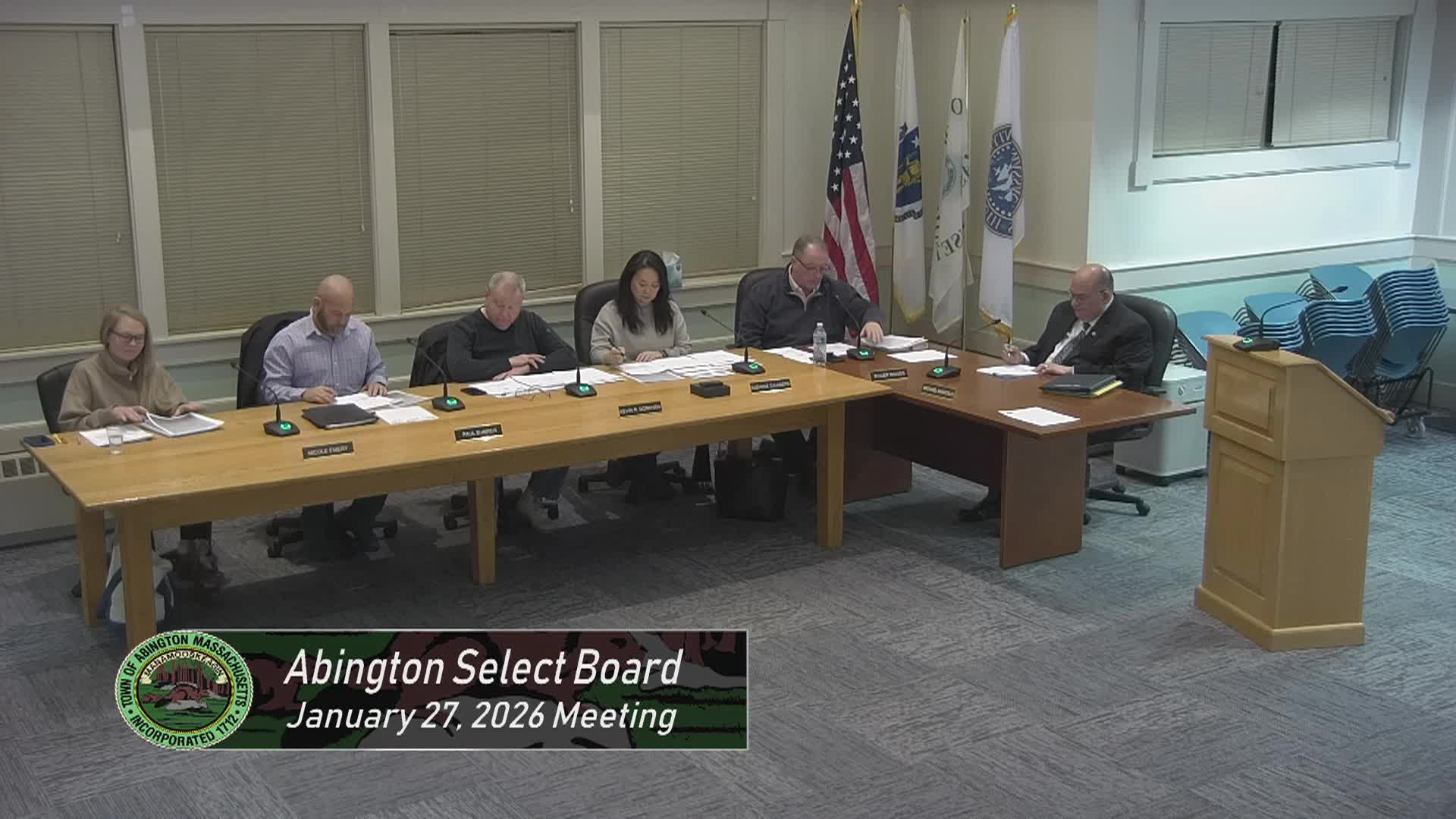 Abington Select Board; January 27, 2026