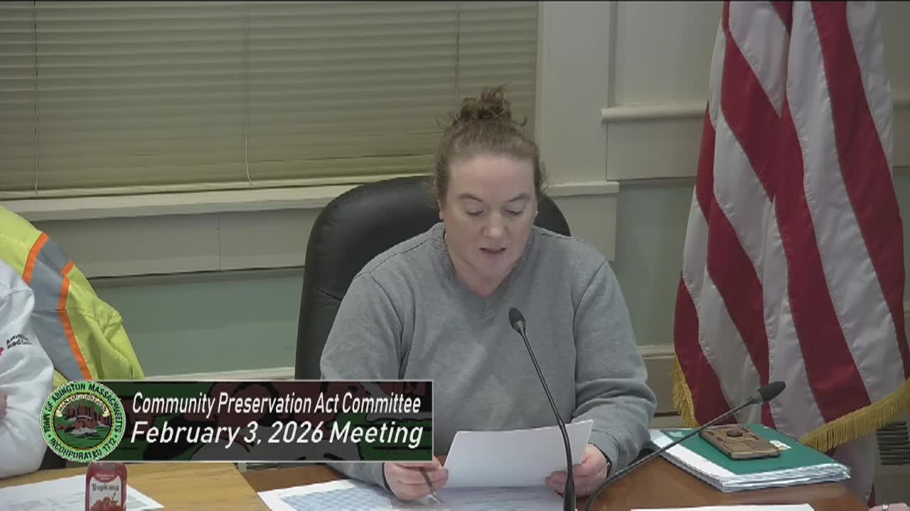 Community Preservation Committee; Feb. 3, 2026