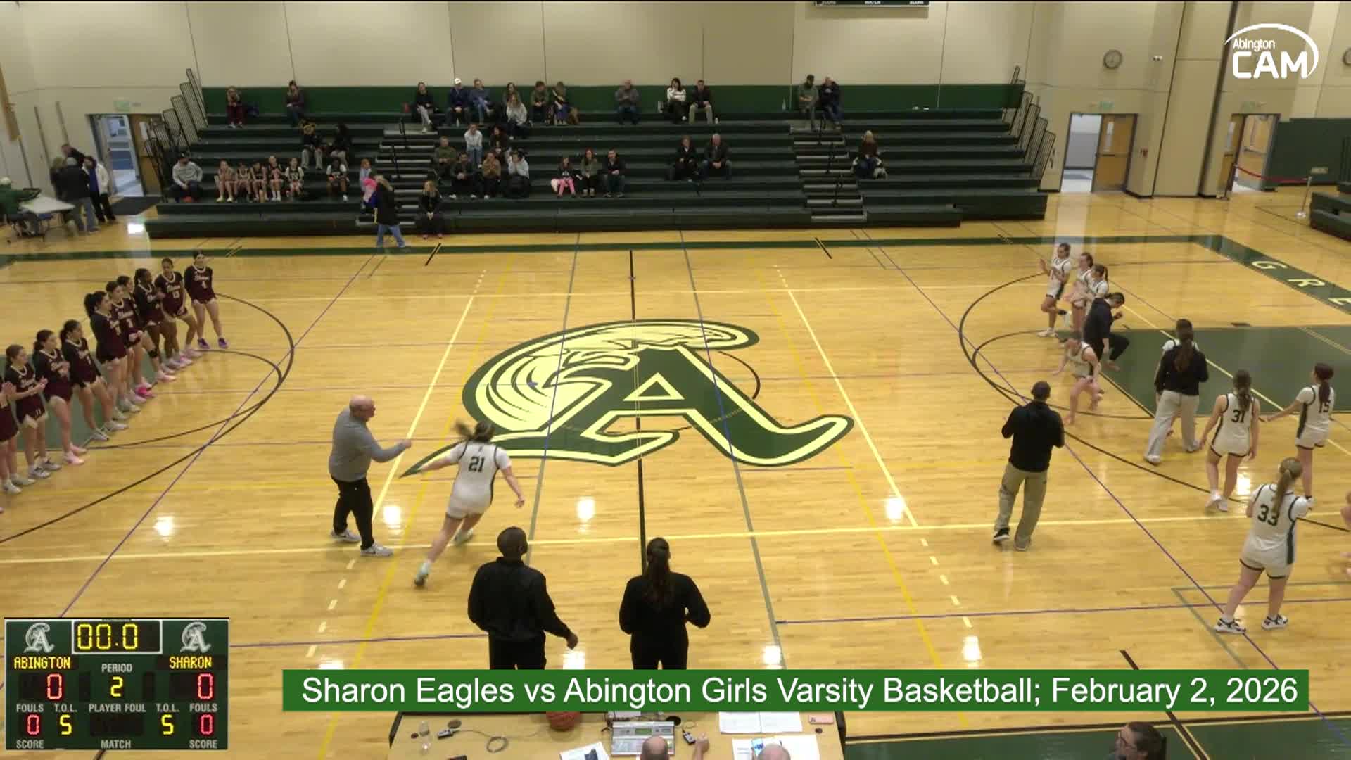 Sharon Eagles vs Abington Girls Vars. Basketball; Feb. 2, 2026