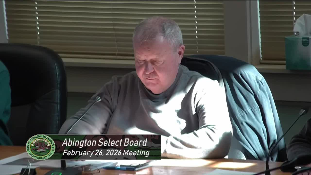 Abington Select Board; Feb. 26, 2026