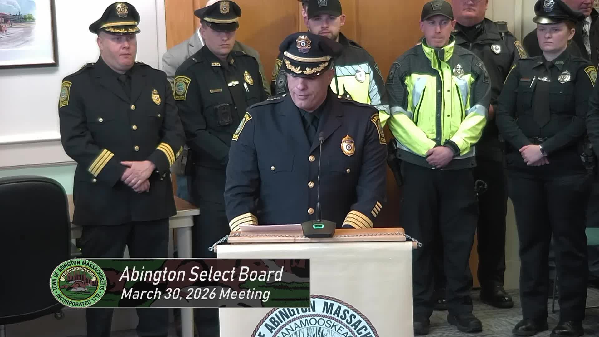 Abington Select Board; March 30, 2026