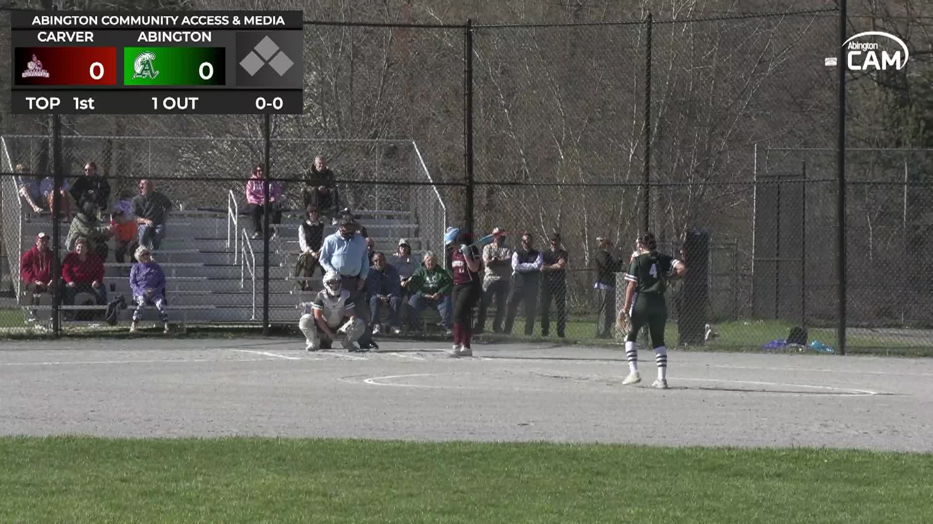 Carver Crusaders vs Abington Girls Varsity Softball; April 27, 2026
