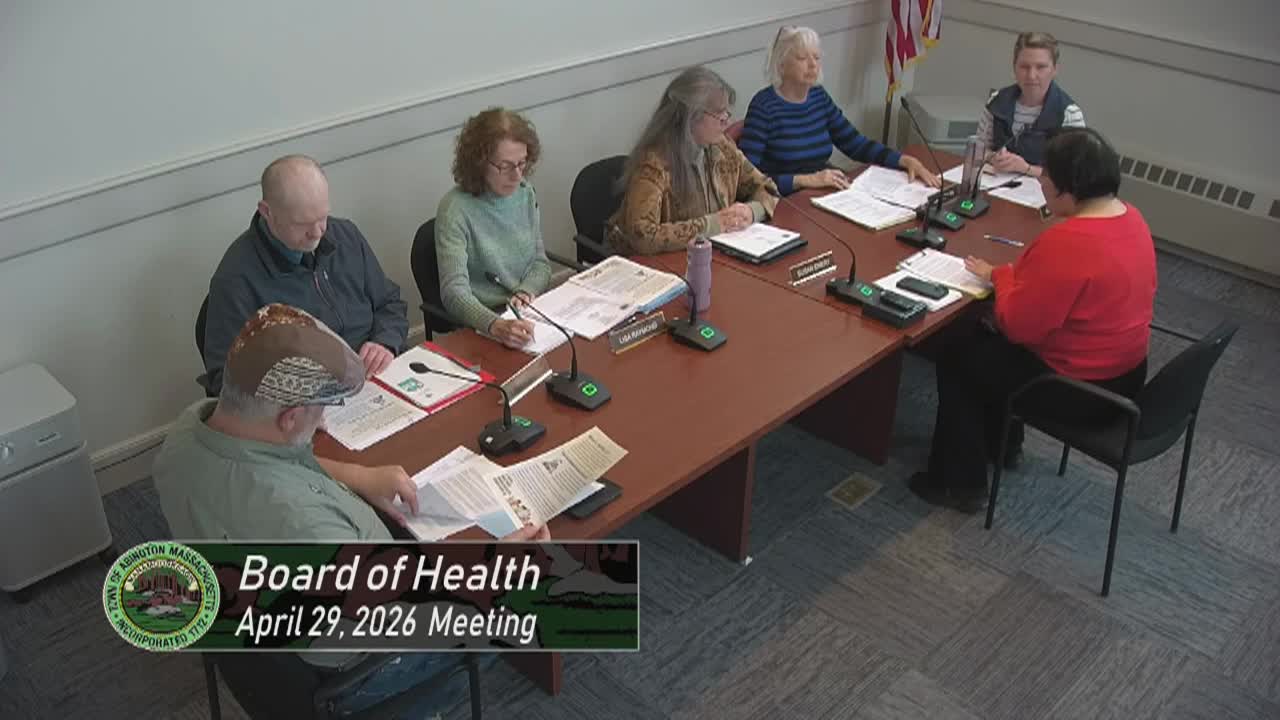 Board of Health; Apr. 29, 2026