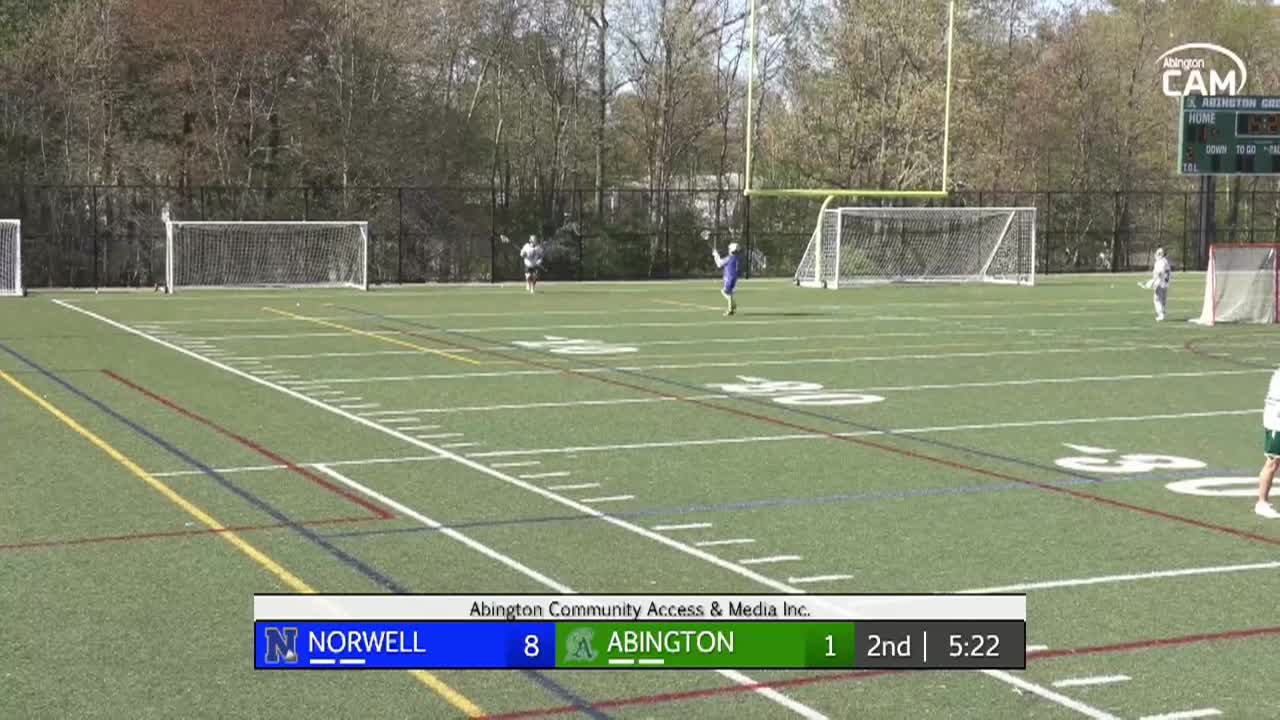 Norwell Clippers vs Abington Boys Vars. Lacrosse; May 7, 26