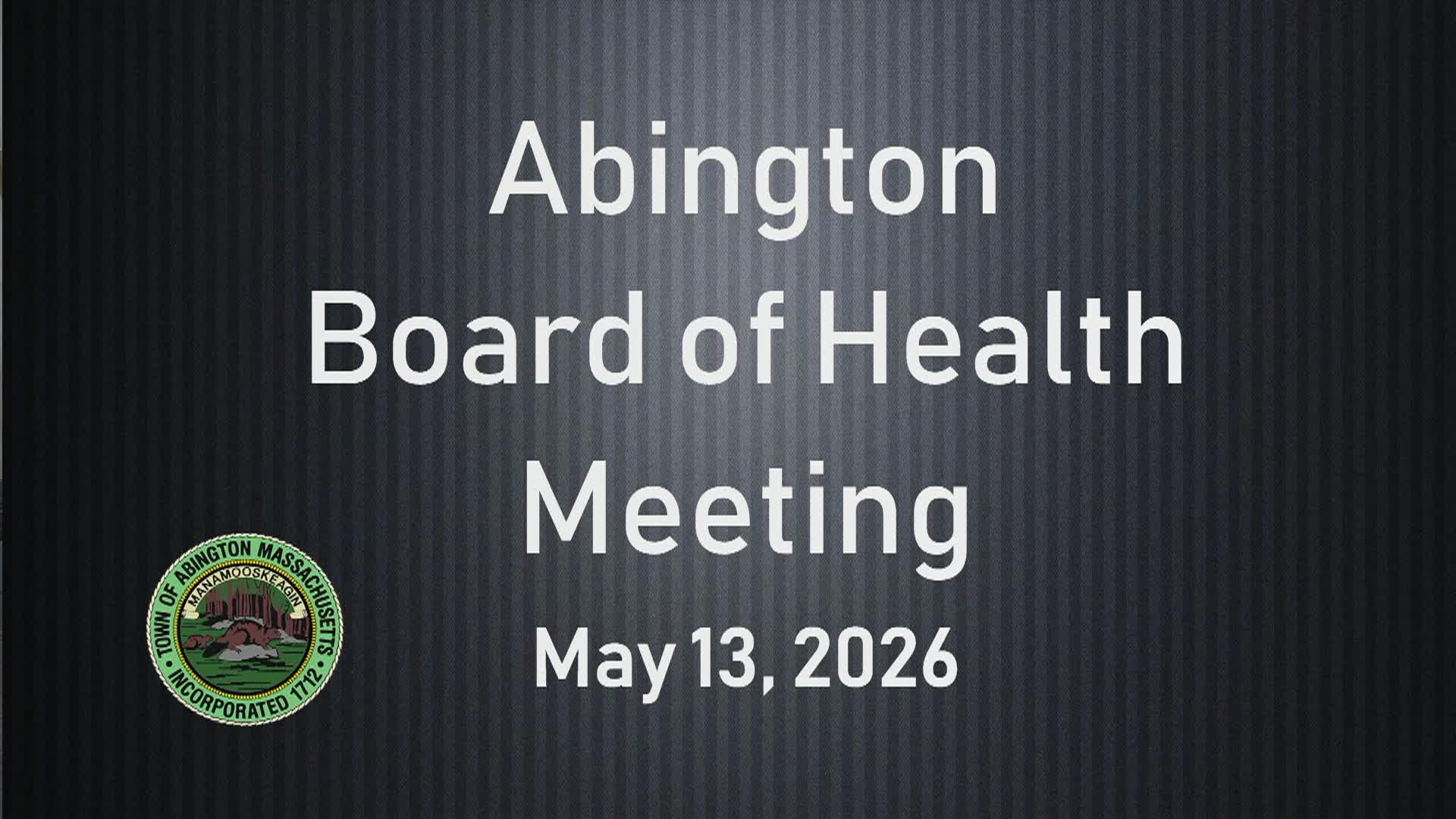 Board of Health; May 13, 2026