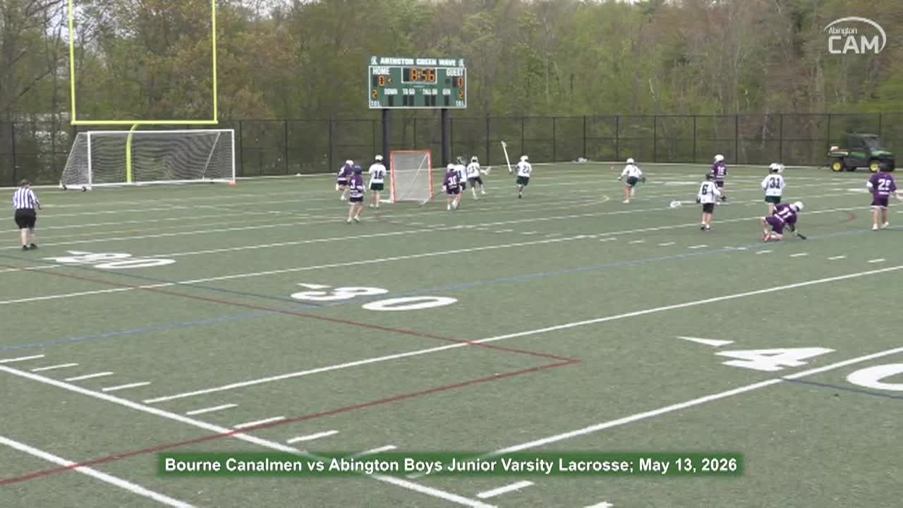 Bourne Canalmen vs Abington Boys JV Lacrosse; May 13, 26