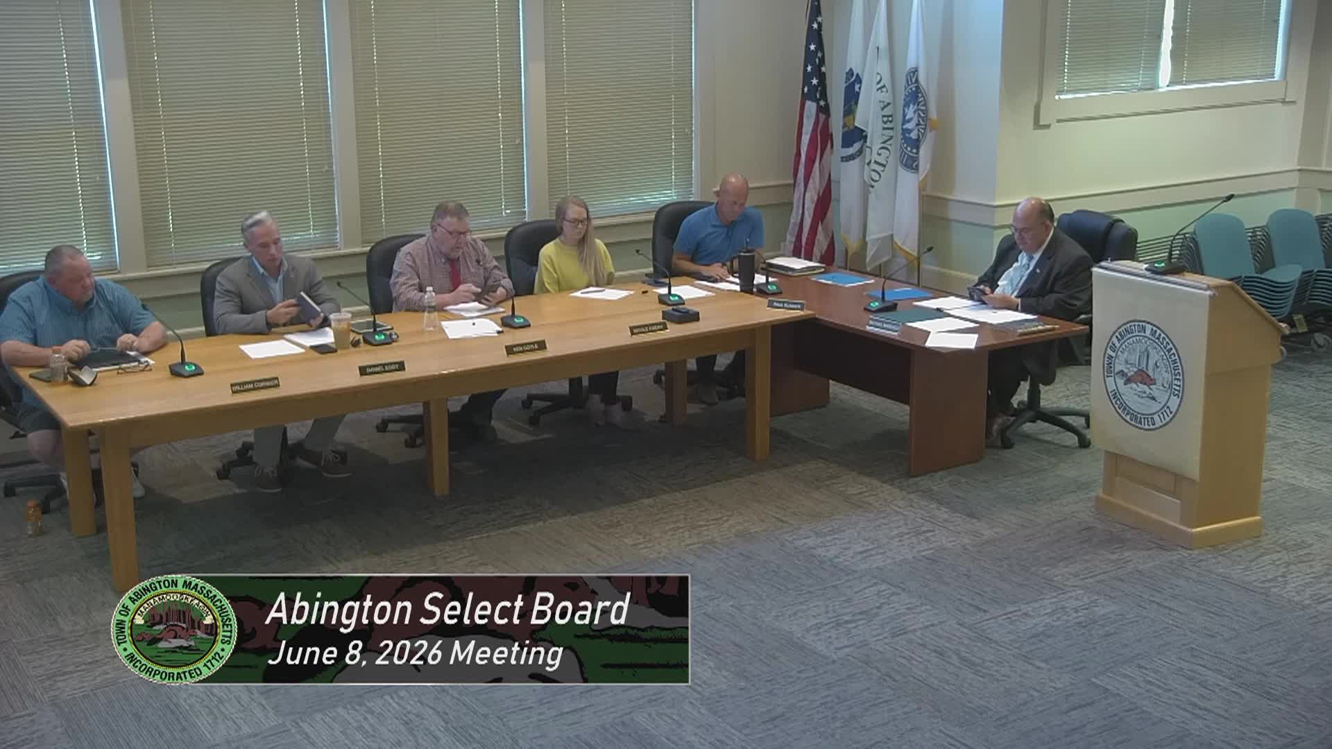 Abington Select Board; June 8, 2026