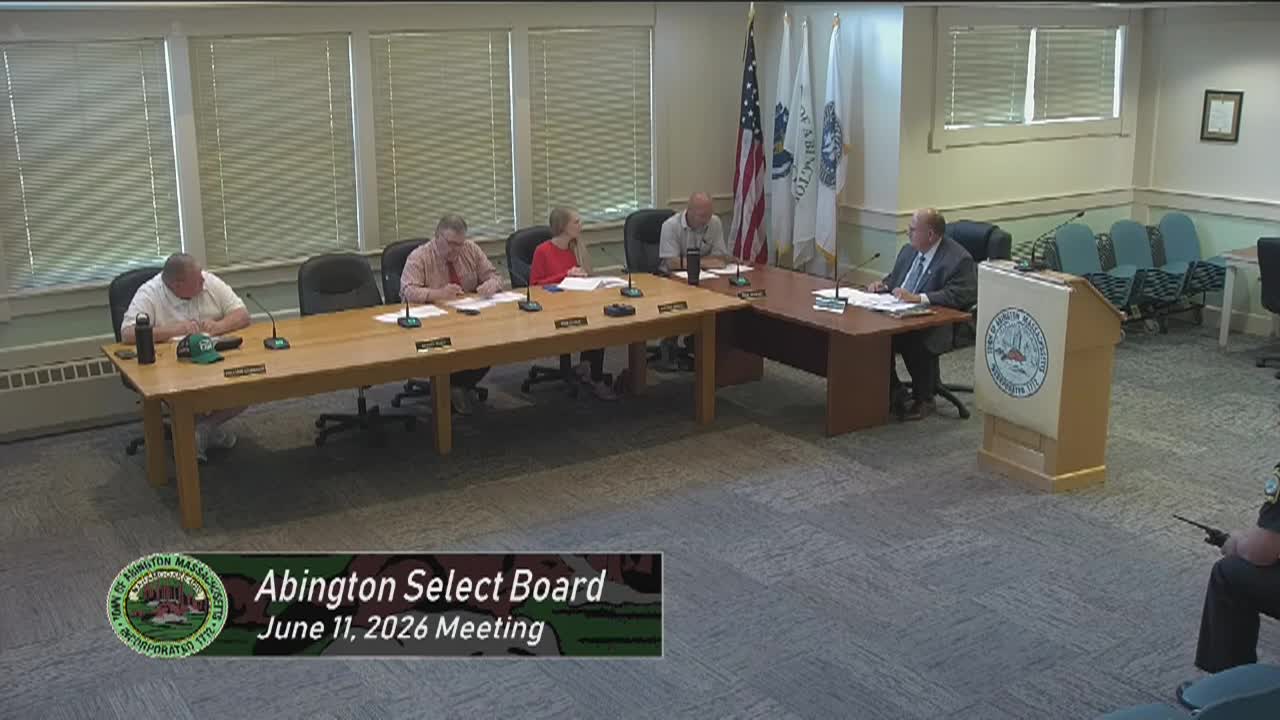 Abington Select Board; Jun. 11, 2026