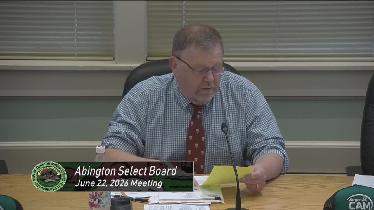 Abington Select Board; Jun. 22, 2026
