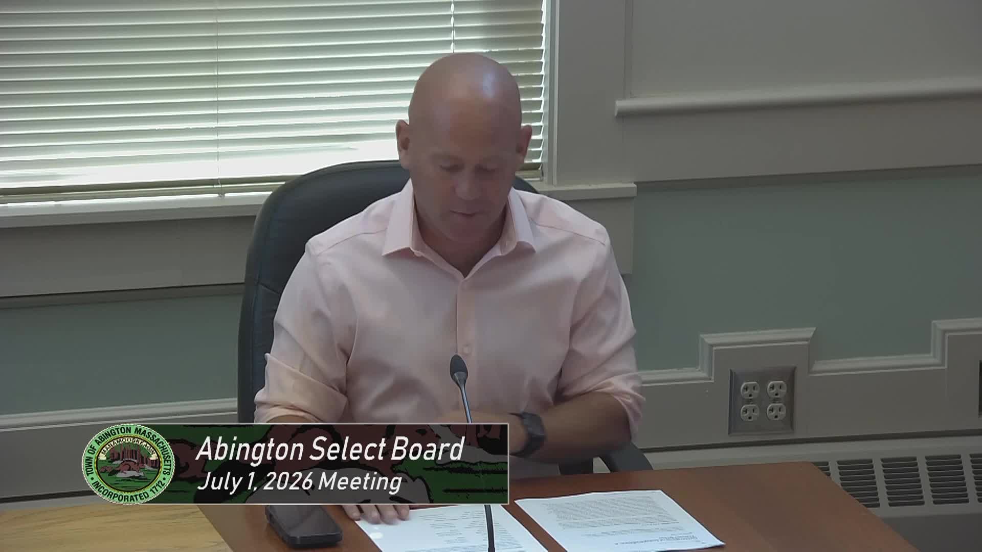 Abington Select Board ; July 1, 2026