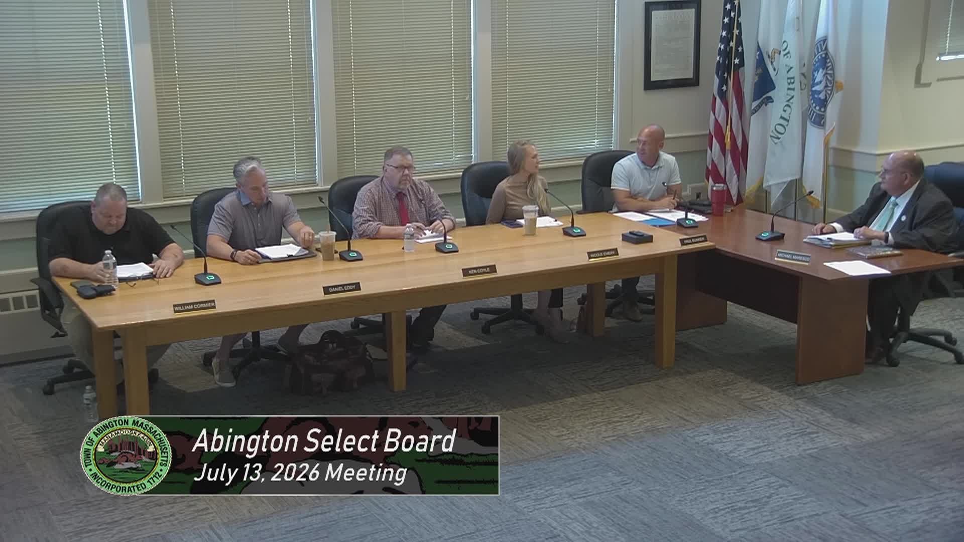 Select Board; July 13, 2026