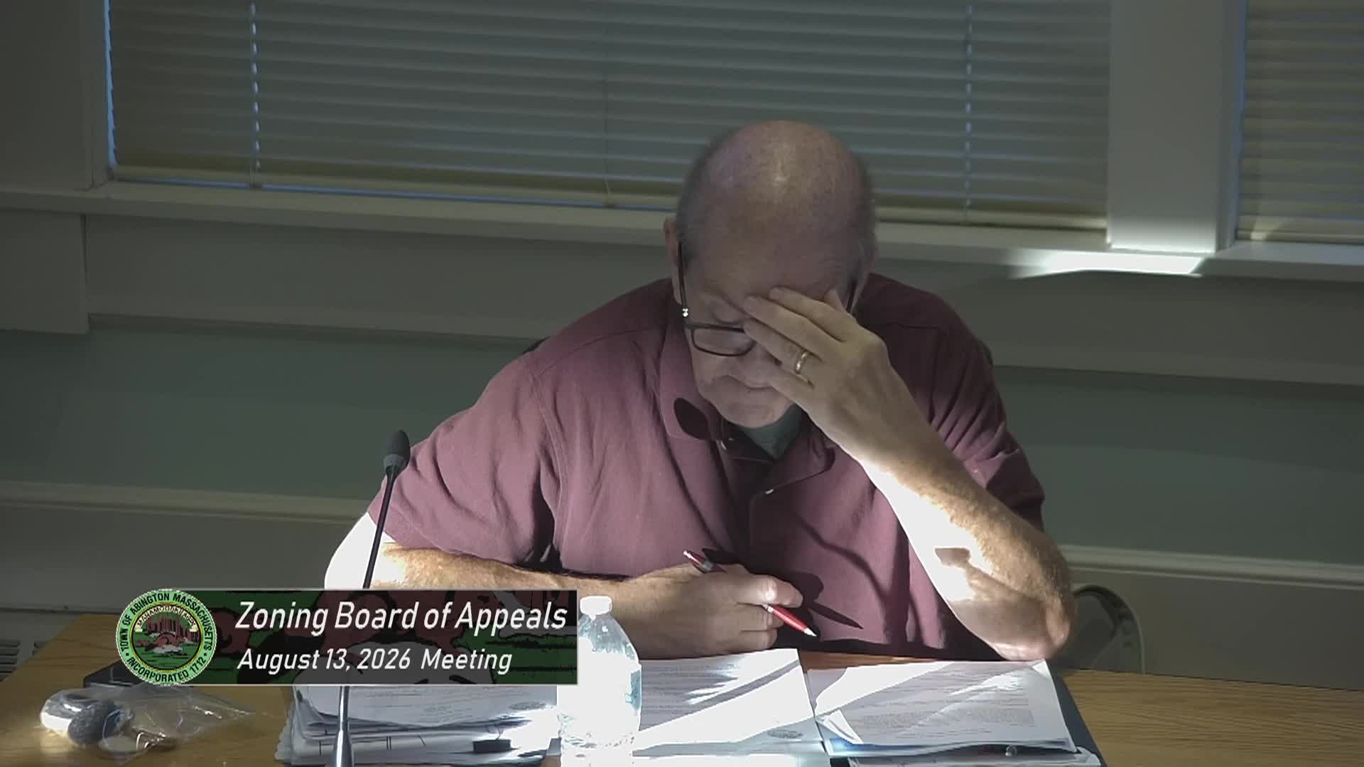 Zoning Board of Appeals; August 13, 2026