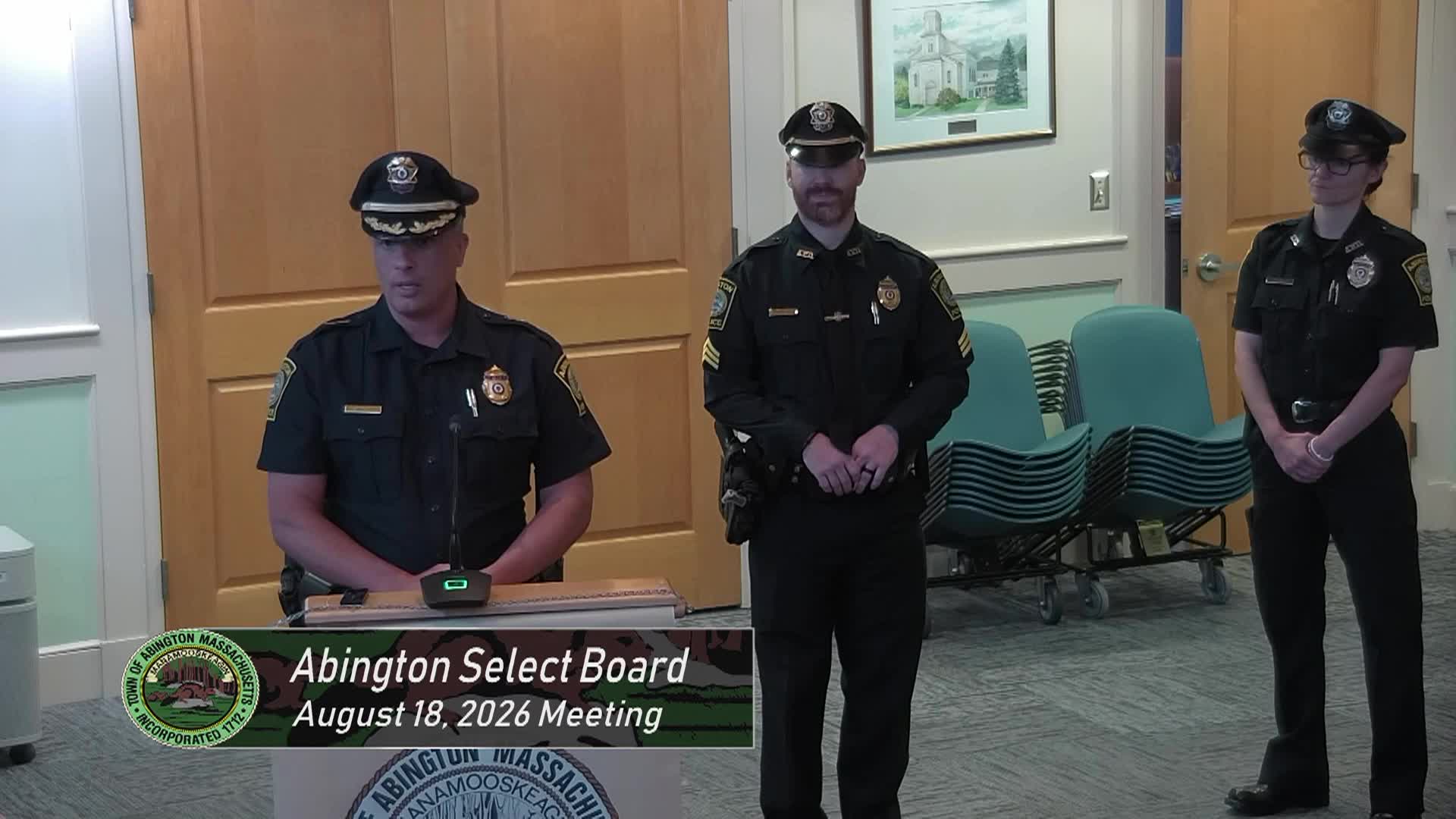Abington Select Board; August 18, 2026