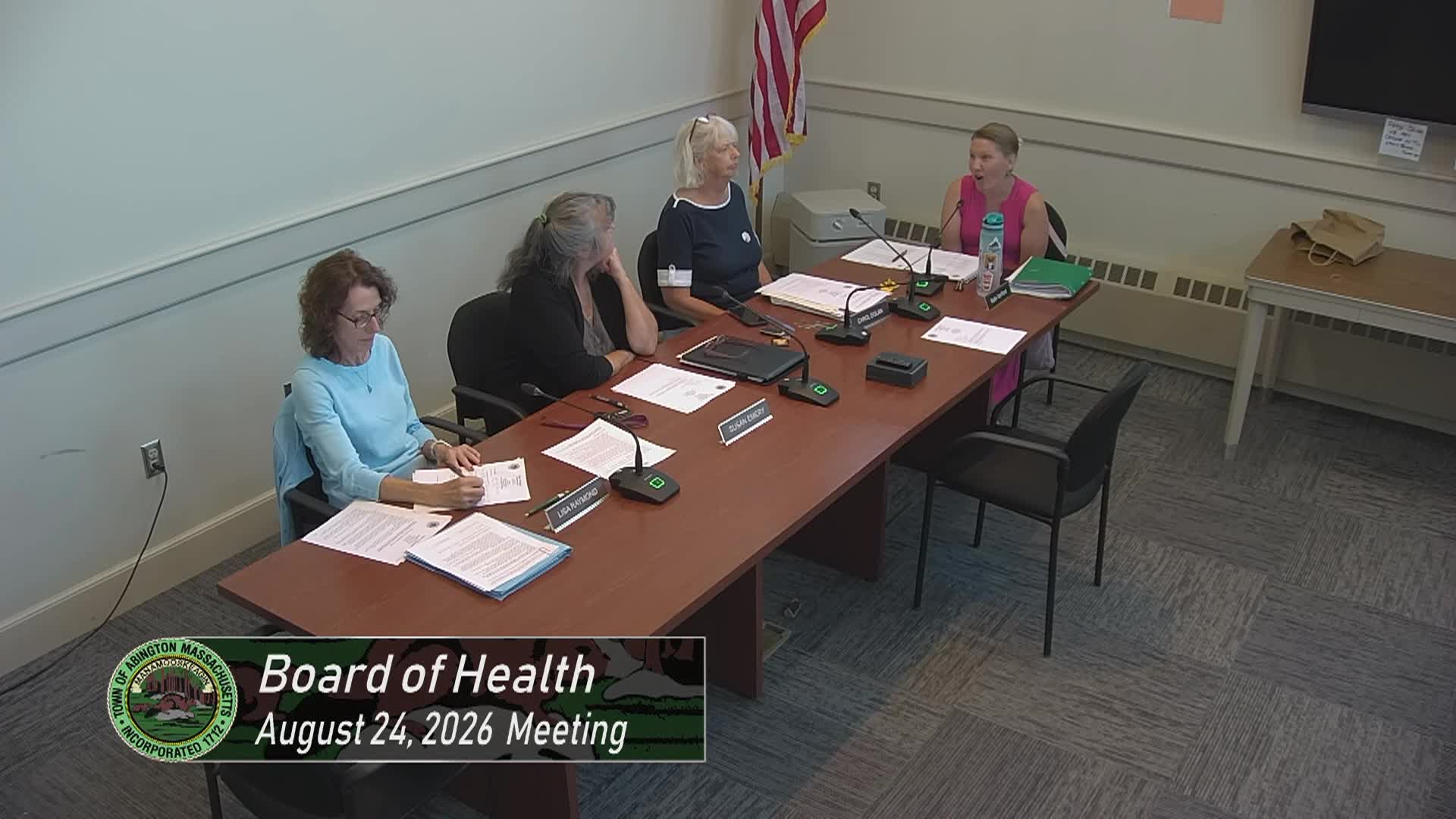 Board of Health; August 24, 2026
